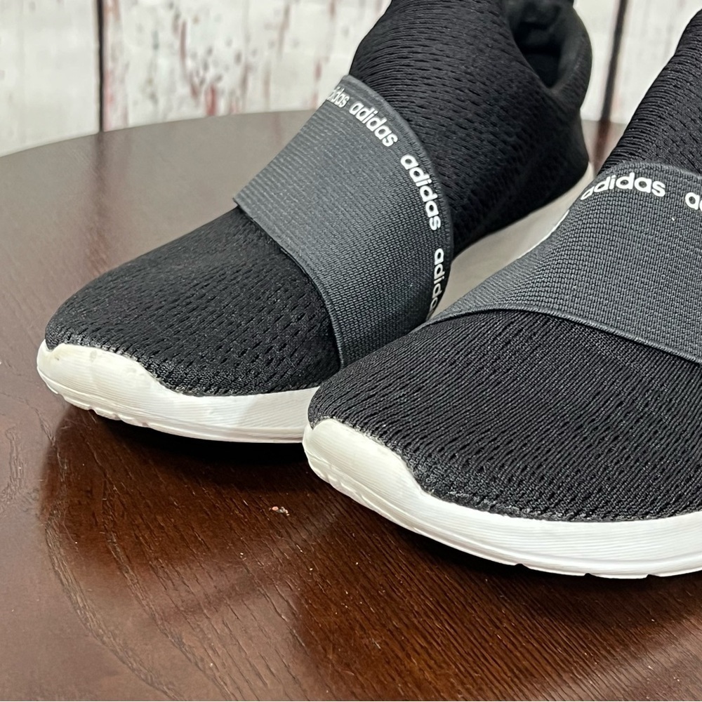 Adidas cloud foam mesh WoMen's Black Slip-On Shoes light weight & comfy 7  GUC - Picture 11 of 16